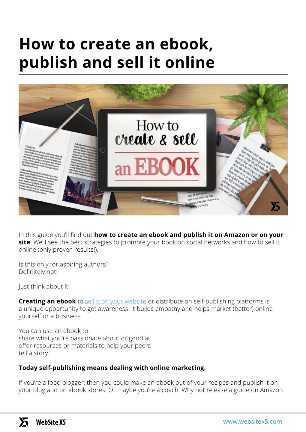How to Create an Ebook, Publish and Sell It Online