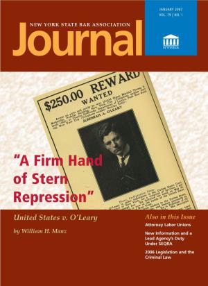 “A Firm Hand of Stern Repression”