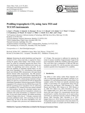 Profiling Tropospheric CO2 Using Aura TES and TCCON Instruments