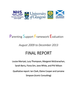 Parenting Support Framework Evaluation