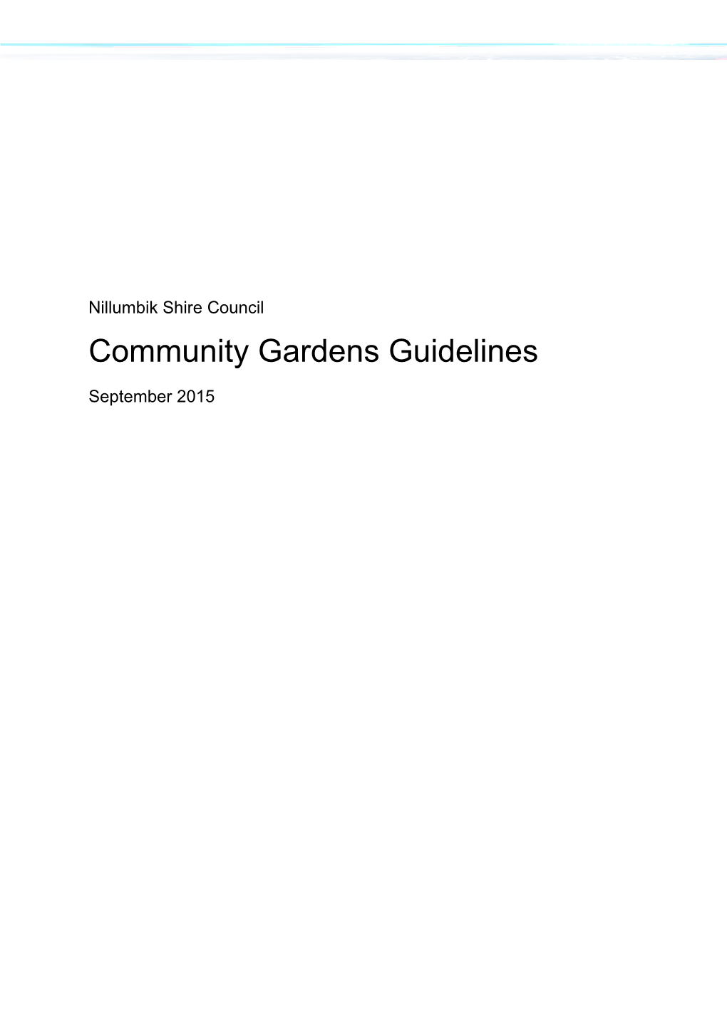 Nillumbik Community Garden Guidelines