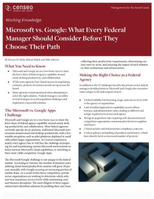 Microsoft Vs. Google: What Every Federal Manager Should Consider Before They Choose Their Path