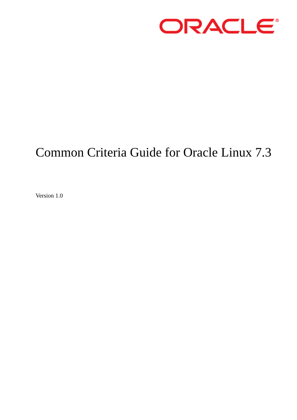 Common Criteria Guide for Oracle Linux 7.3