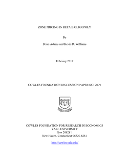 Zone Pricing in Retail Oligopoly