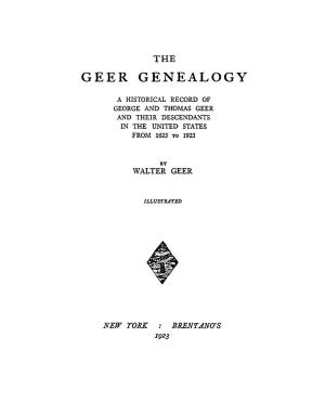Geer Genealogy