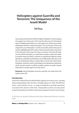 Helicopters Against Guerrilla and Terrorism: the Uniqueness of the Israeli Model