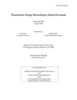 Piezoelectric Energy Harvesting in Airport Pavement
