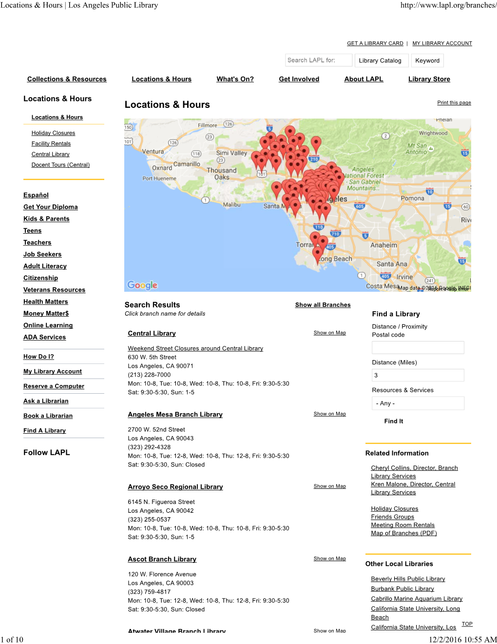 Locations & Hours