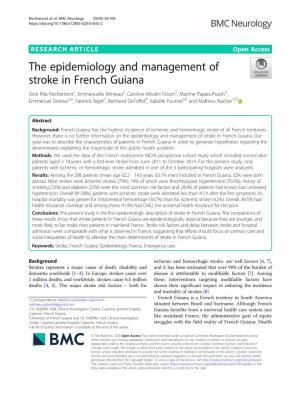 The Epidemiology and Management of Stroke in French Guiana