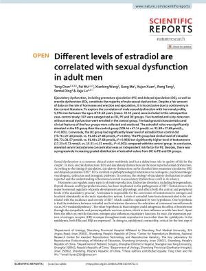 Different Levels of Estradiol Are Correlated with Sexual Dysfunction in Adult