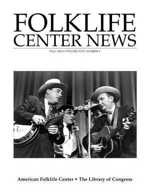 Folklife Center News, Fall 2004