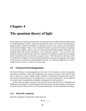 Chapter 4 the Quantum Theory of Light