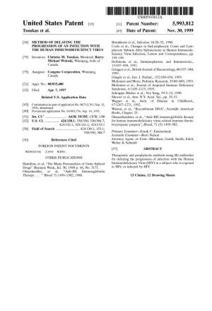 United States Patent (19) 11 Patent Number: 5,993,812 Tsoukas Et Al