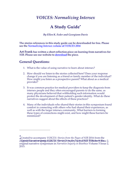 Normalizing Intersex a Study Guide