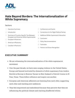Hate Beyond Borders: the Internationalization of White Supremacy
