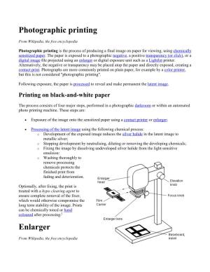 Photographic Printing Enlarger