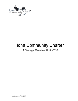 Iona Community Charter a Strategic Overview 2017 -2020