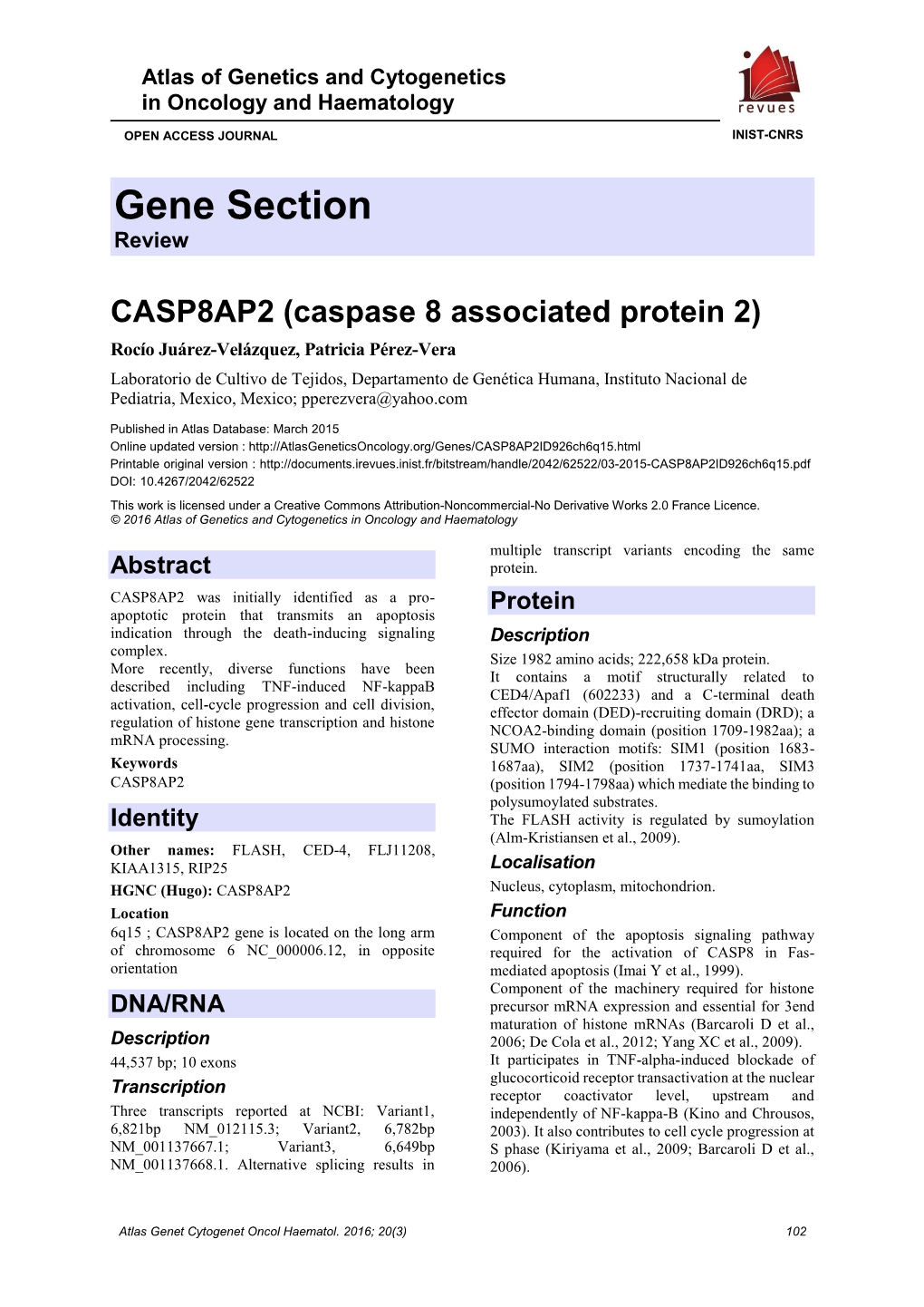 Gene Section Review