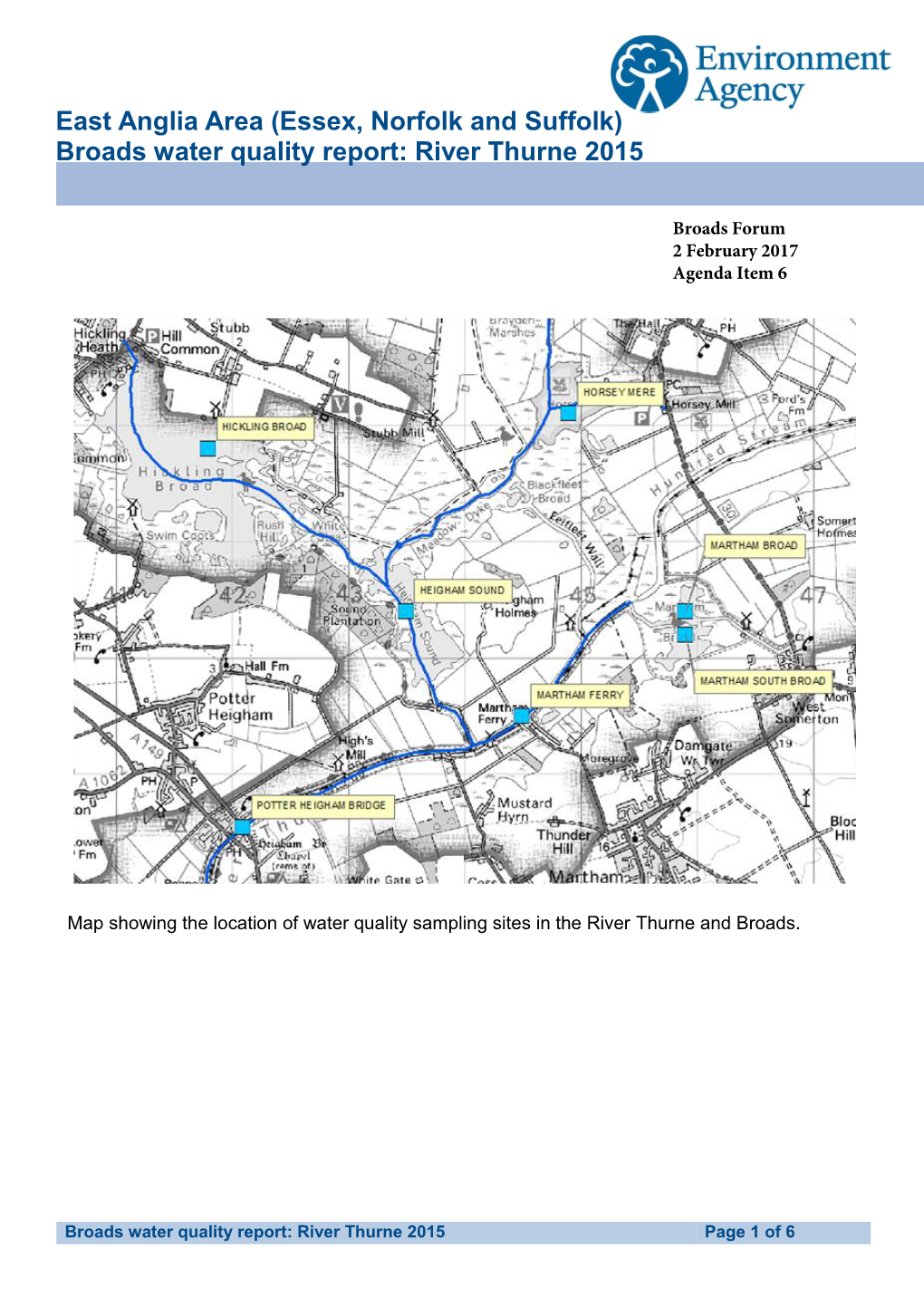 Broads Water Quality Report: River Thurne 2015