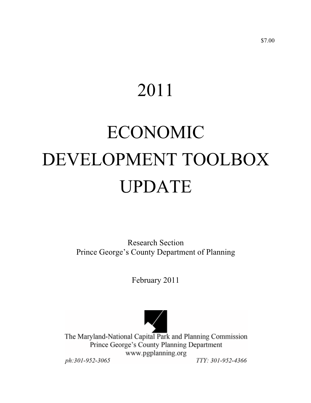 2011 Economic Development Toolbox Updates the 2008 Toolbox