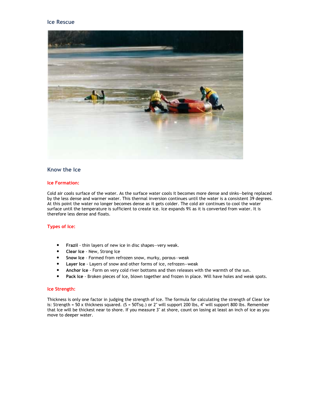 Water Rescue Ice Rescue Training