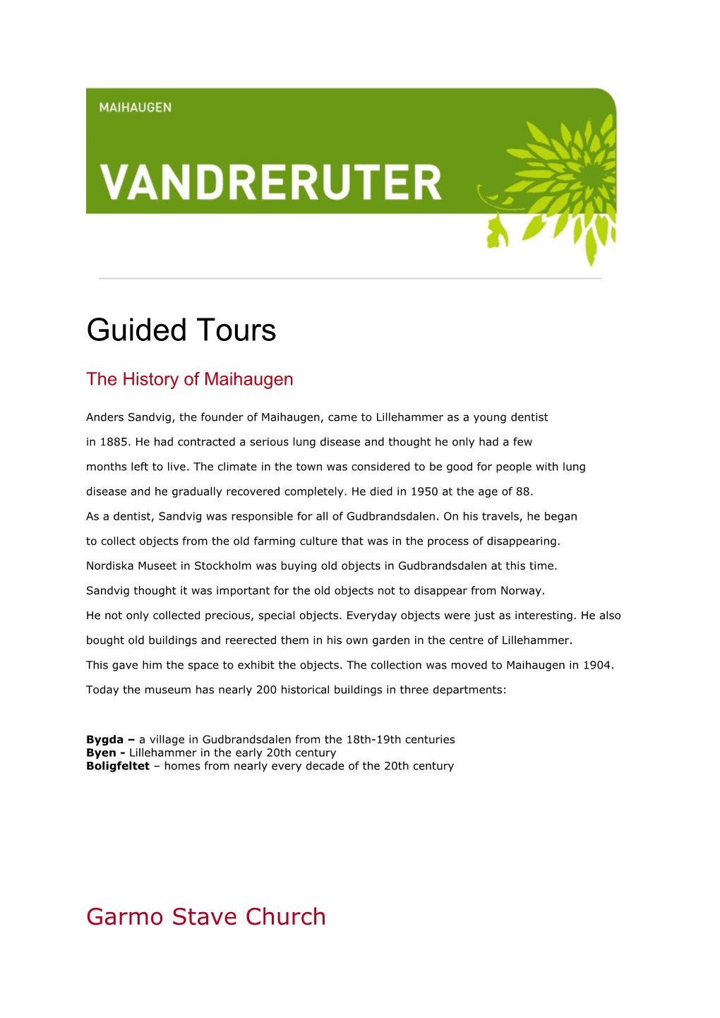 Guided Tours