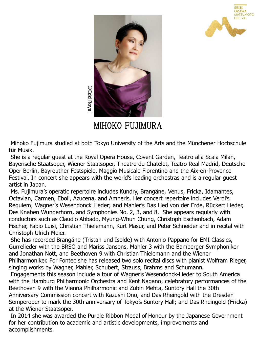 Mihoko Fujimura Profile