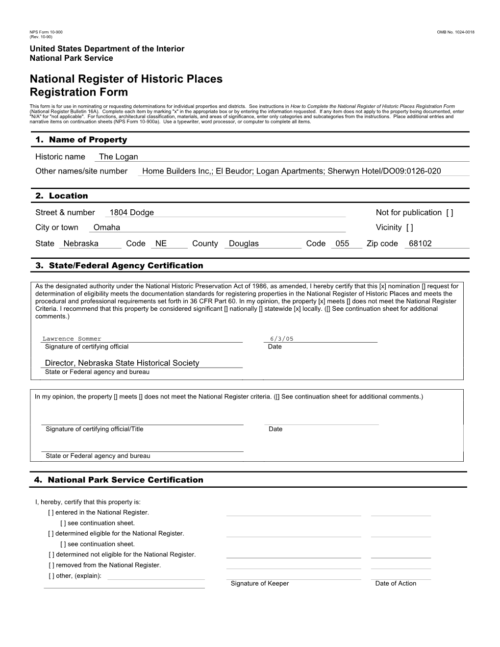 National Register of Historic Places Registration Form (National Register Bulletin 16A)