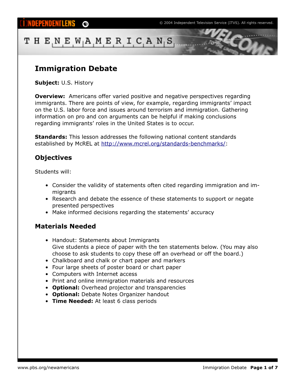 Hea Verd Immigration Debate