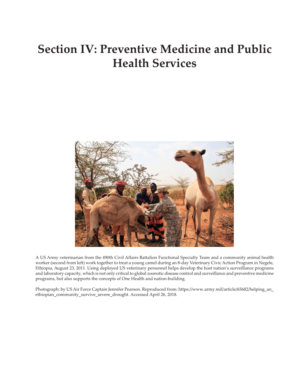 Section IV: Preventive Medicine and Public Health Services