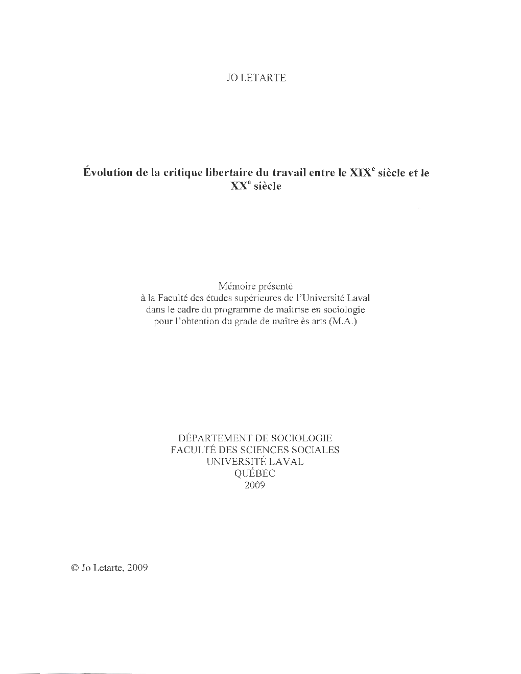 Évolution De La Critique Libertaire Du Travail Entre Le Xixe Siècle Et Le Xxe Siècle