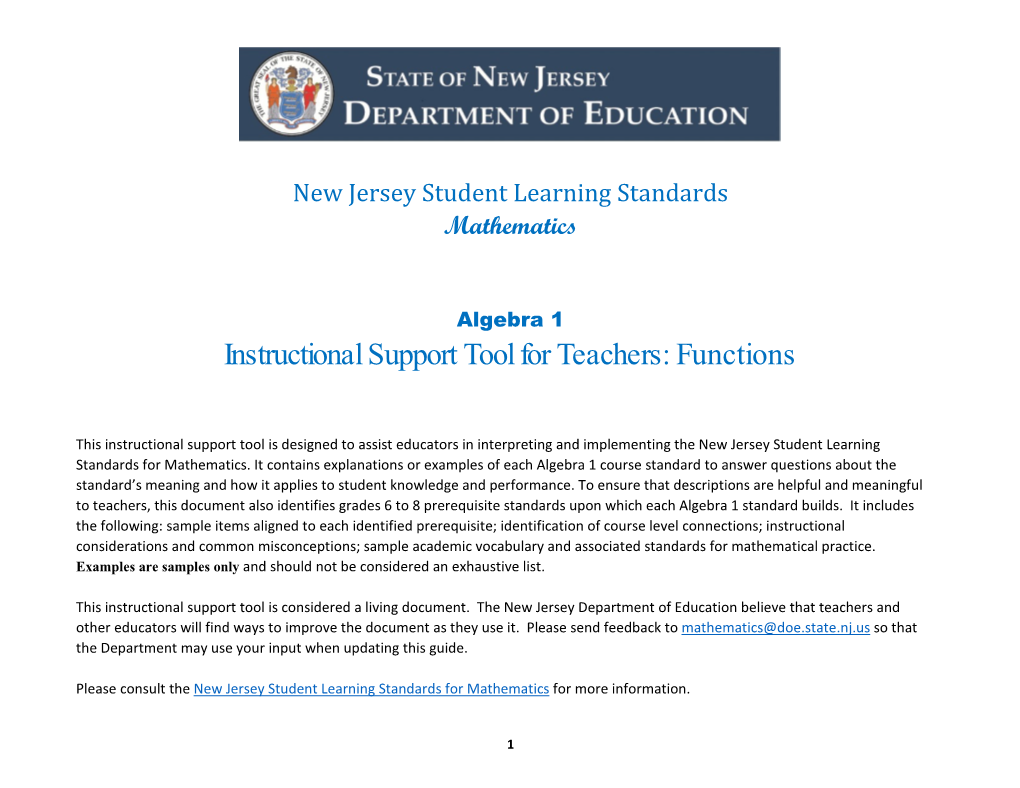 Instructional Support Tool for Teachers: Functions