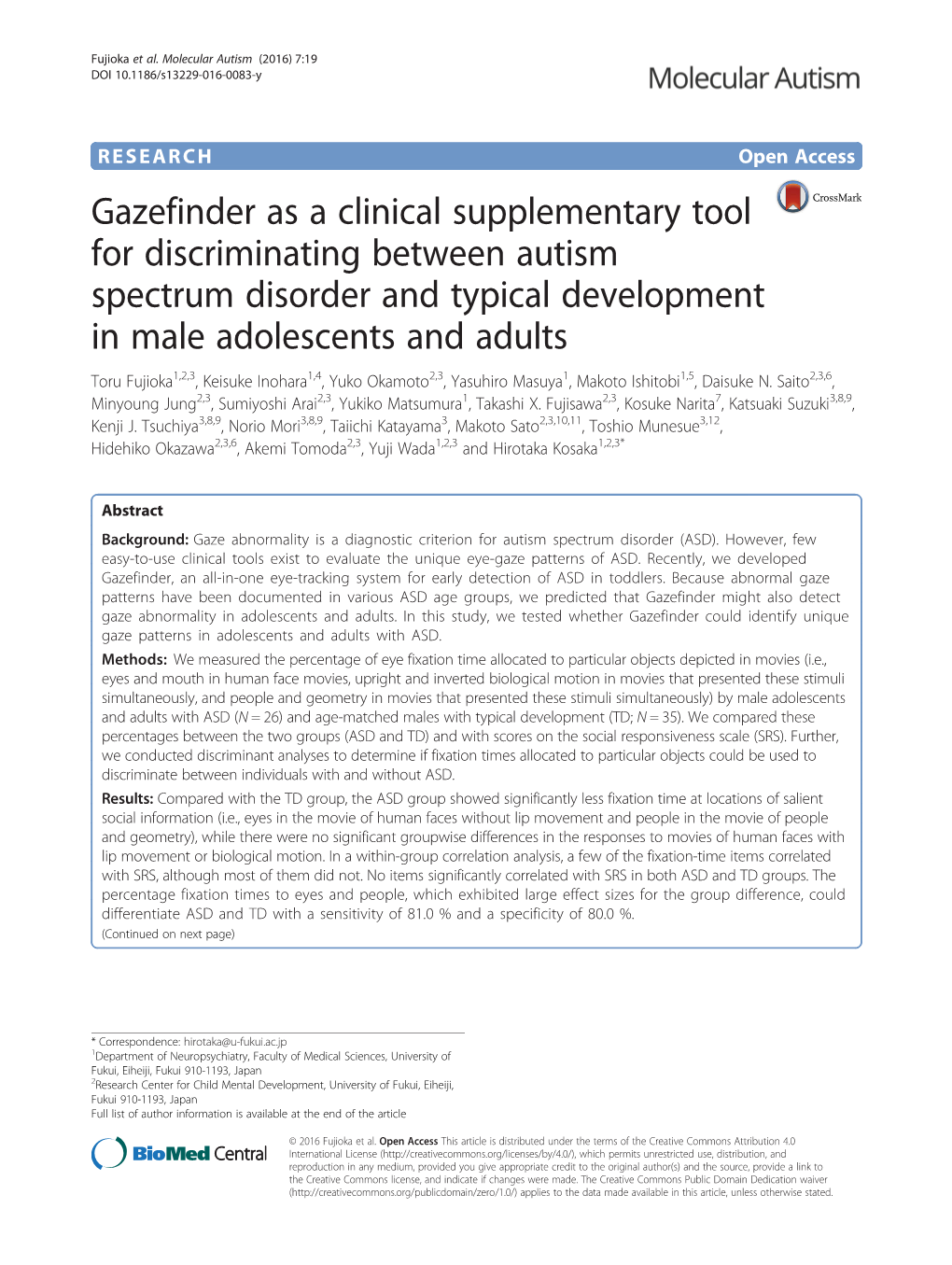 Gazefinder As a Clinical Supplementary Tool For