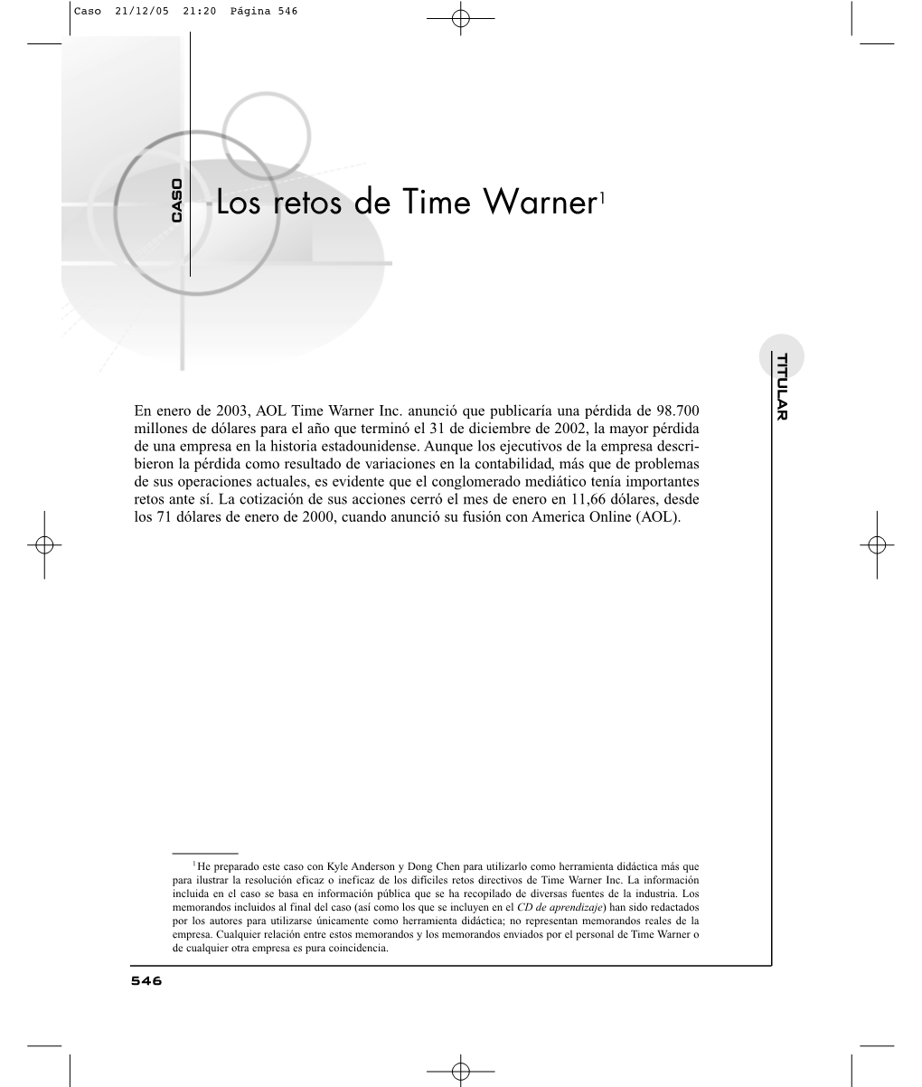 Los Retos De Time Warner1 CASO TITULAR