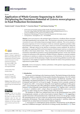 Application of Whole Genome Sequencing to Aid in Deciphering the Persistence Potential of Listeria Monocytogenes in Food Production Environments