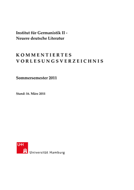 Institut Für Germanistik II - Neuere Deutsche Literatur