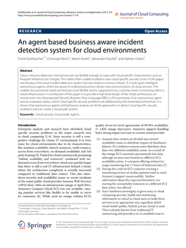 An Agent Based Business Aware Incident Detection System for Cloud