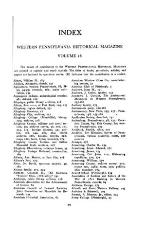 Western Pennsylvania Historical Magazine Volume 18