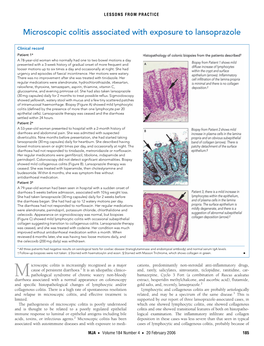 Microscopic Colitis Associated with Exposure to Lansoprazole
