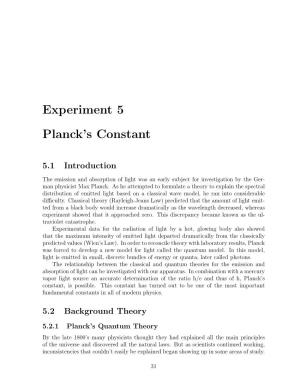 Planck's Constant