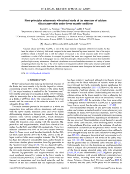 First-Principles Anharmonic Vibrational Study of the Structure of Calcium Silicate Perovskite Under Lower Mantle Conditions