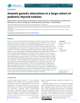 Somatic Genetic Alterations in a Large Cohort of Pediatric Thyroid Nodules