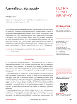 Future of Breast Elastography