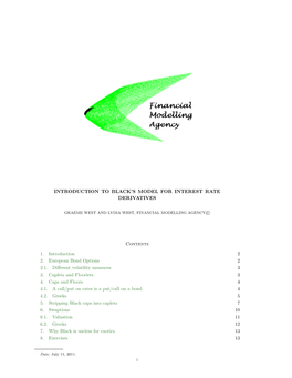 Introduction to Black's Model for Interest Rate