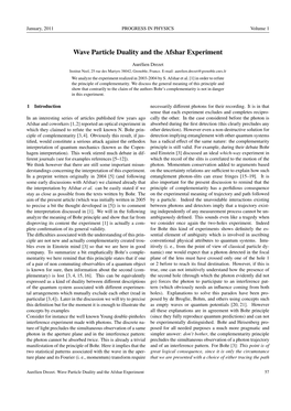 Wave Particle Duality and the Afshar Experiment