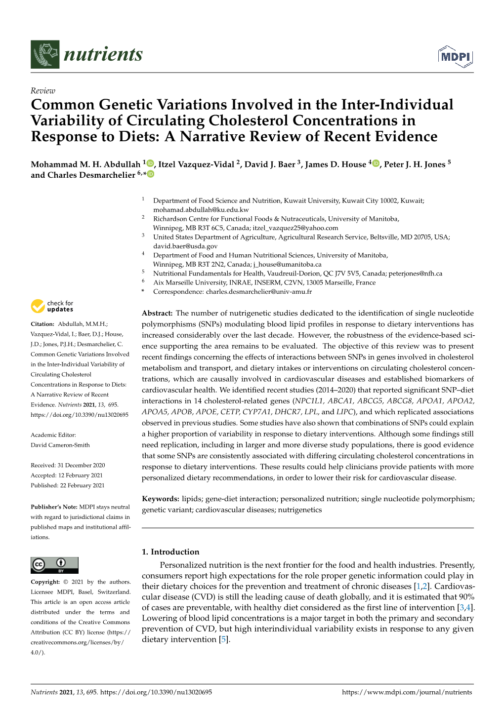 Common Genetic Variations Involved in the Inter-Individual Variability Of