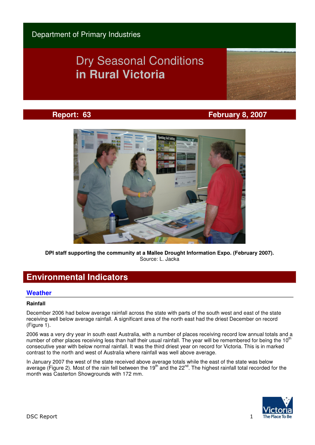 Dry Seasonal Conditions in Rural Victoria