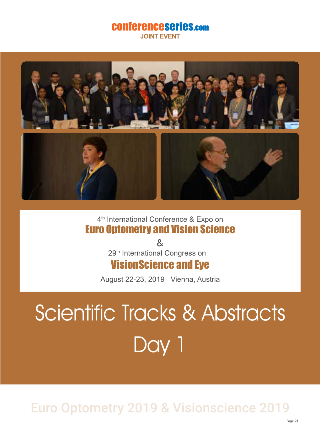 Scientific Tracks & Abstracts Day 1