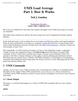 \Unix Load Average \\ Part 1: How It Works 4/7/11 9:27 AM