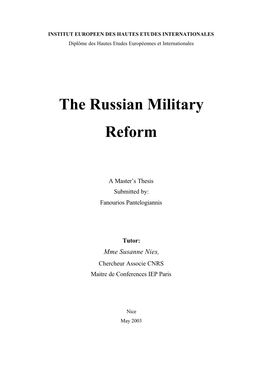 Russian Military Reform